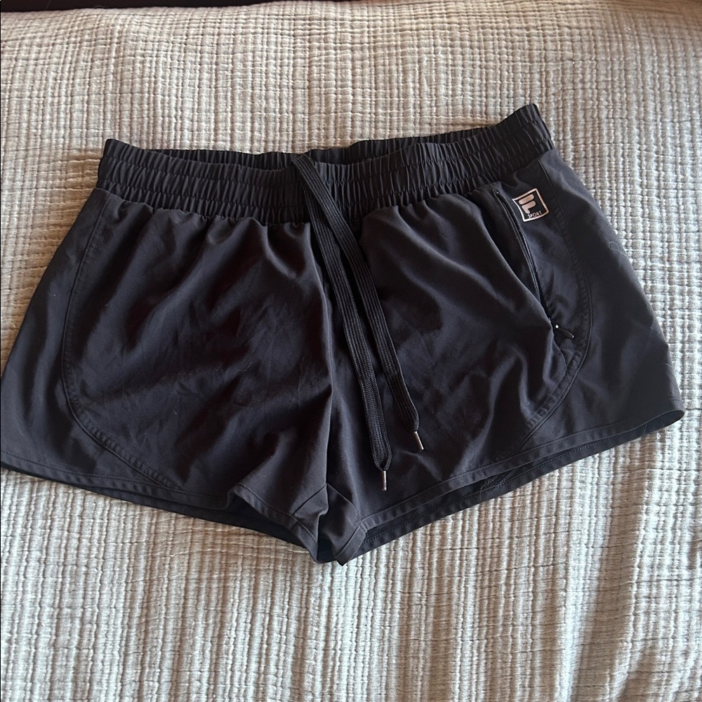 Fila Black Women's Athletic Drawstring Shorts